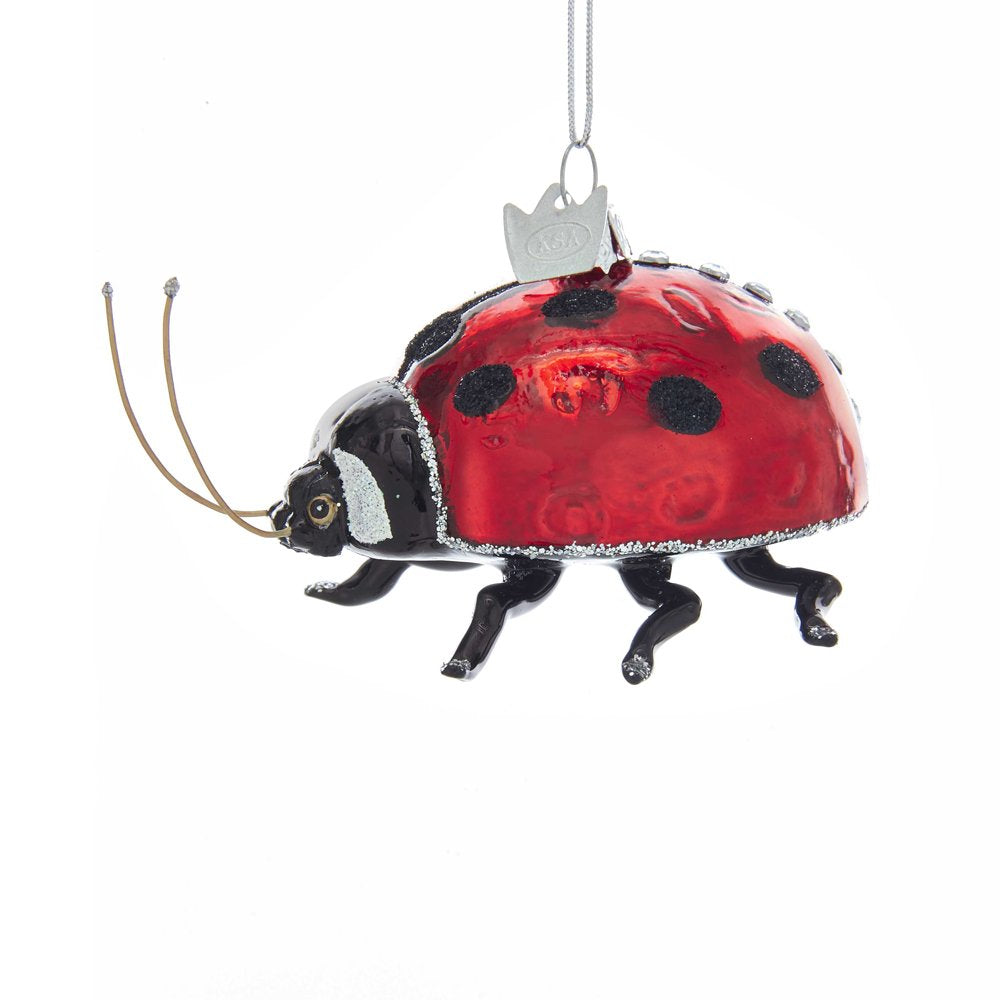 Kurt Adler 3" NOBLE GEMS GLASS LADYBUG ORNAMENT
