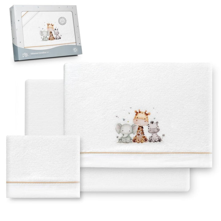 Interbaby - Bettwäsche-Set für Kinderbett, 60 x 120 cm, 100% Polyester, warm, inklusive Spannbettlak