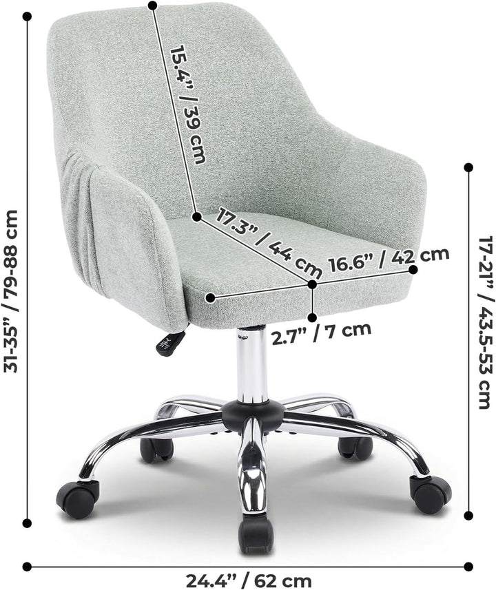 LEADZM Schreibtischstuhl, Bürostuhl, Drehstuhl, Sessel, Homeoffice Stuhl, höhenverstellbar, Snowflak