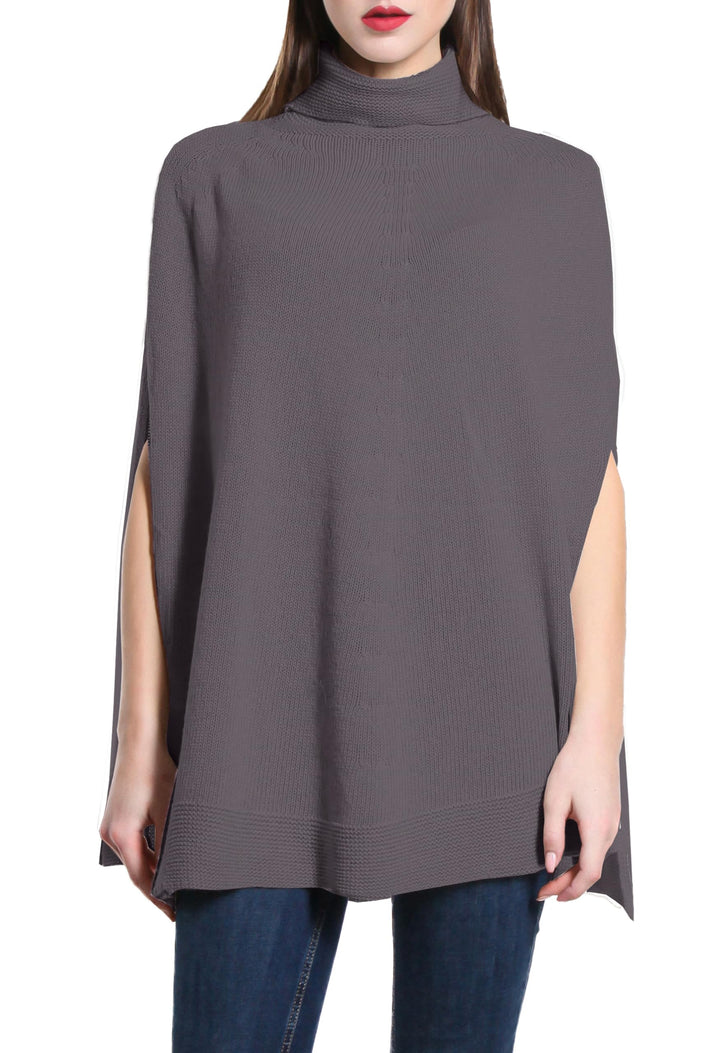 5348 Damen-Strickponcho mit geflochtenem Muster, runder Ausschnitt, weicher Herbst, Einheitsgrösse 8