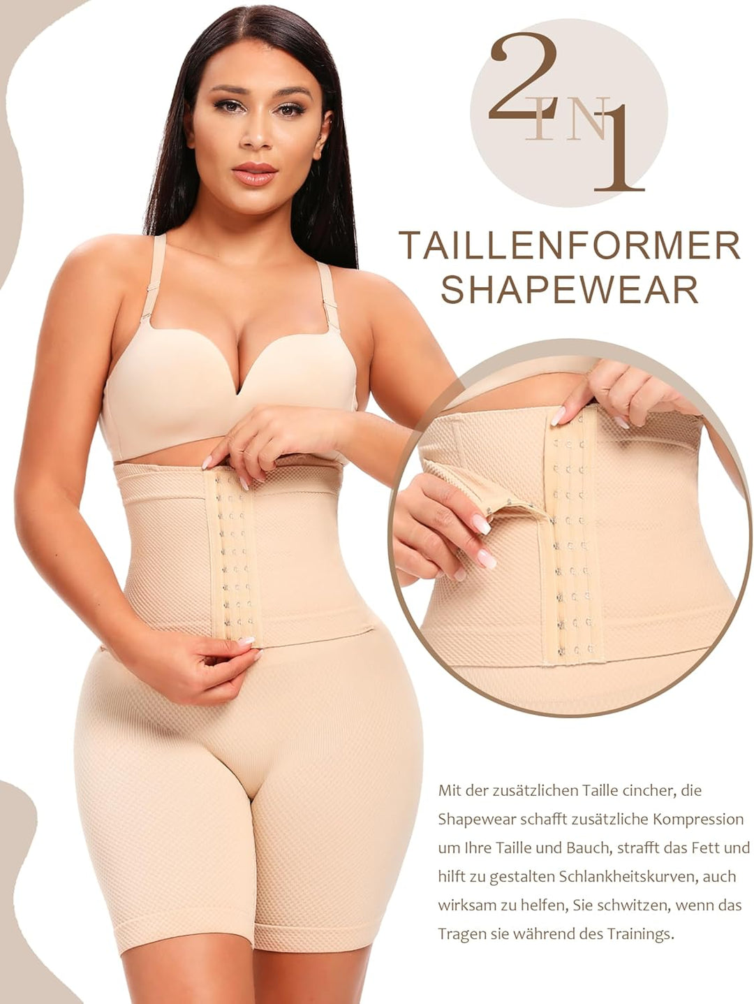 SURE YOU LIKE Taillenformer Shapewear Damen Bauchweg Miederpant Damen Bauchweg Unterhose Mit Korsett