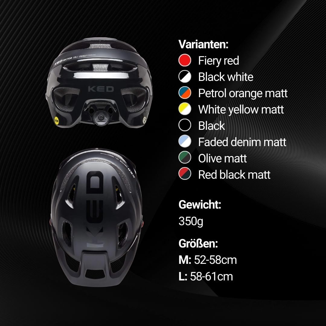 Pector ME-1 Mountainbike Helm, NTA 8776, MIPS, BOA Fit System, FIDLOCK, 14 Belüftungsöffnungen, 350g
