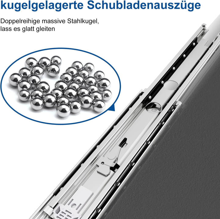 VADANIA Schwerlast Schubladenschienen mit Schloss 1000mm, 172kg Tragfähigkeit Vollauszug-Kugellager
