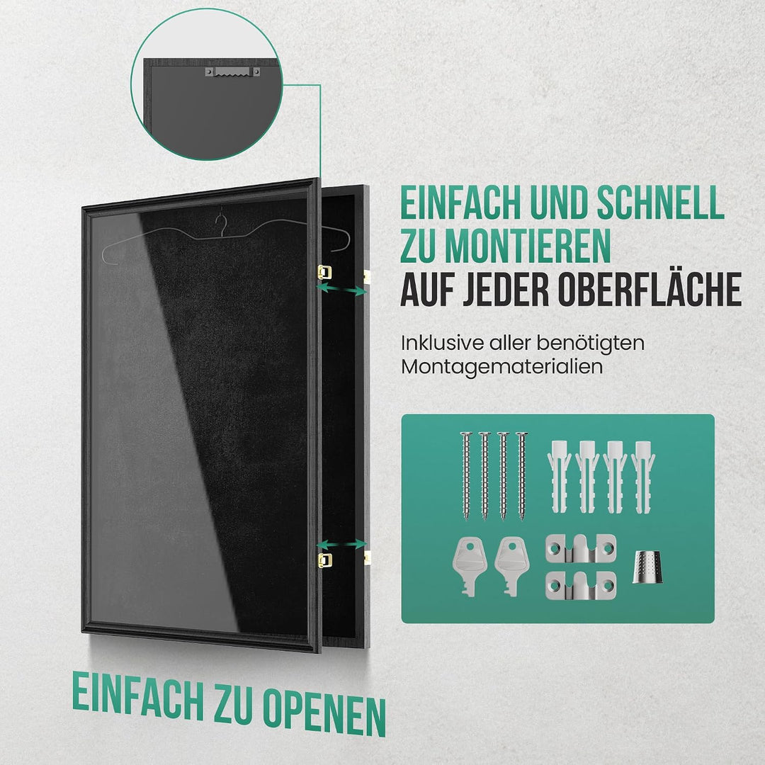 Avalo Trikotrahmen - Bilderrahmen 80x60 cm für Fussballtrikot - aufklappbar | Trikot Bilderrahmen fü