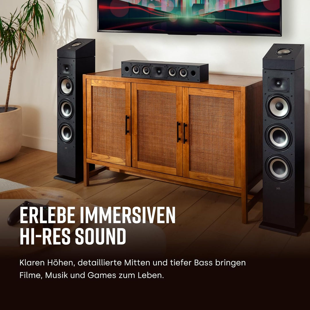 Polk Audio Monitor MXT60 kompakter Standlautsprecher, HiFi und Heimkino Lautsprecher, Hi-Res Zertifi