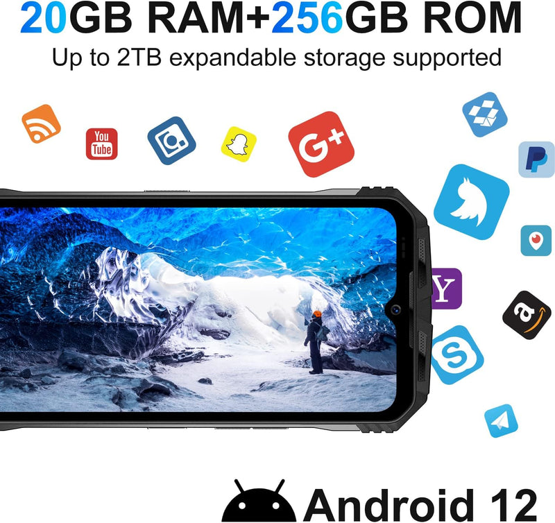 DOOGEE S100 Outdoor Handy ohne Vertrag, 20GB+256GB / 2TB Helio G99, 120Hz 6,58" FHD+ Outdoor Smartph