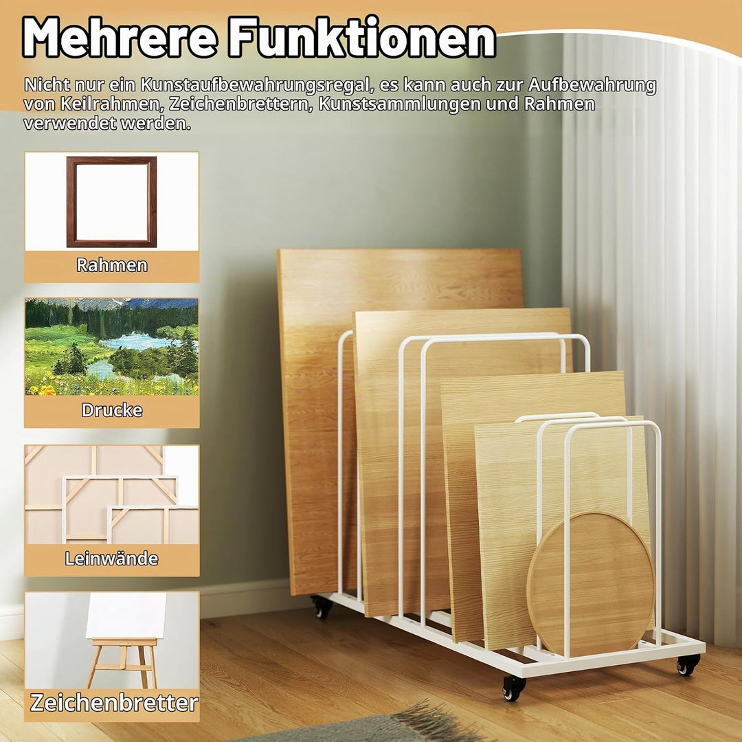 uyoyous Mobile Kunst-Trockengestell 85×69×44cm Trockengestell für Kunst Einstellbares Intervall Kuns
