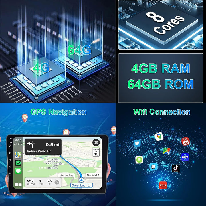 Hodozzy 8 Core 4G+64G Android Autoradio für Opel Zafira/Antara/Astra 2006-2010,9 Zoll Touchscreen Bi