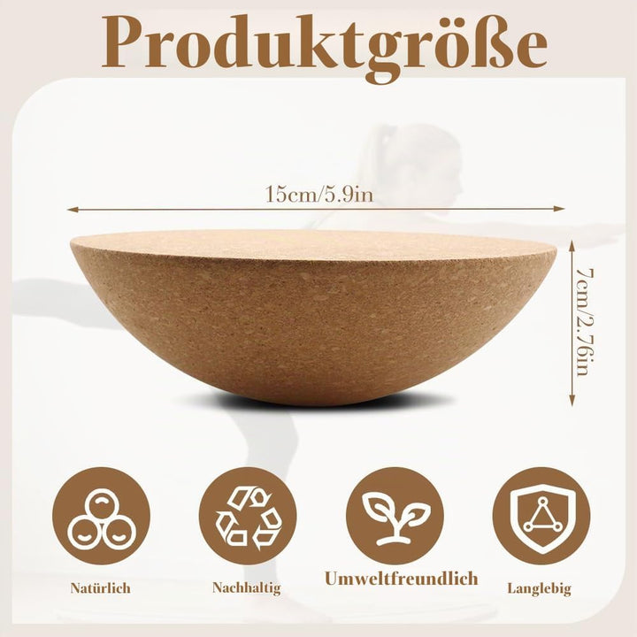 SGZIOO Balance Board Halbkugel, Kork Halbkugel Balance Board, Ø 15 cm Korkhalbkugel aus Massivem Kor