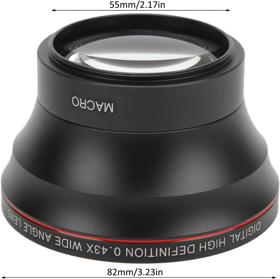 55 Mm 0,43 X Professionelles HD-Weitwinkel-Kameraobjektiv, Optisches Glasbeschichtungsobjektiv mit A