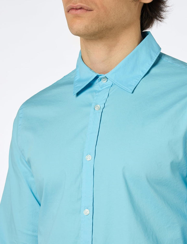 Scotch & Soda Herren Poplin Shirt Hemd S Blue Lagoon, S Blue Lagoon