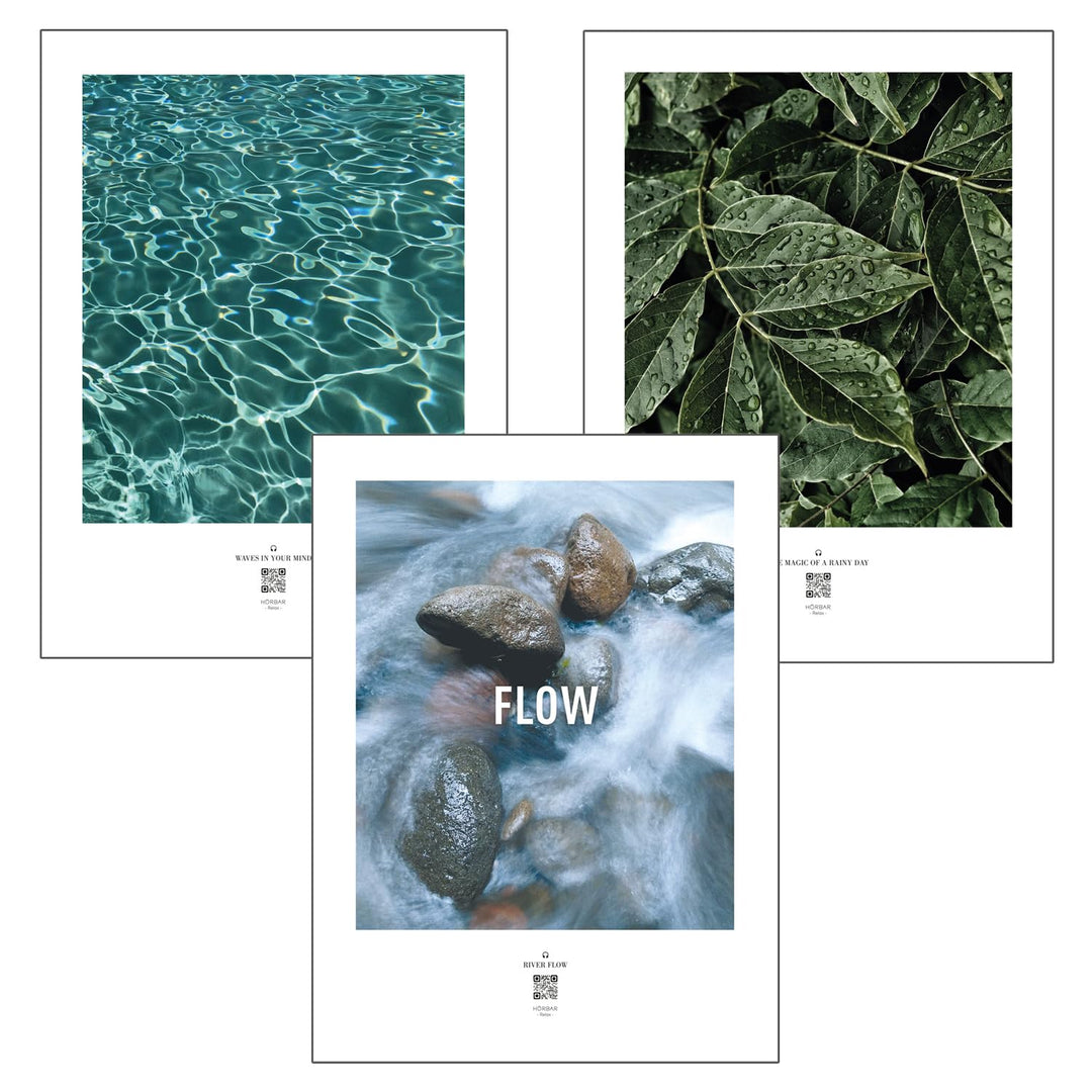 VALINA HÖRBAR RELAX | Hörbild | 3er-Set | Flow| Poster Poster / Papier 30cm x 40cm, Poster / Papier