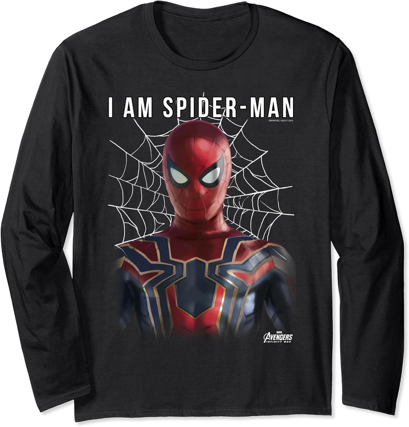 Marvel Avengers: Infinity War I Am Spider-Man Web Portrait Langarmshirt