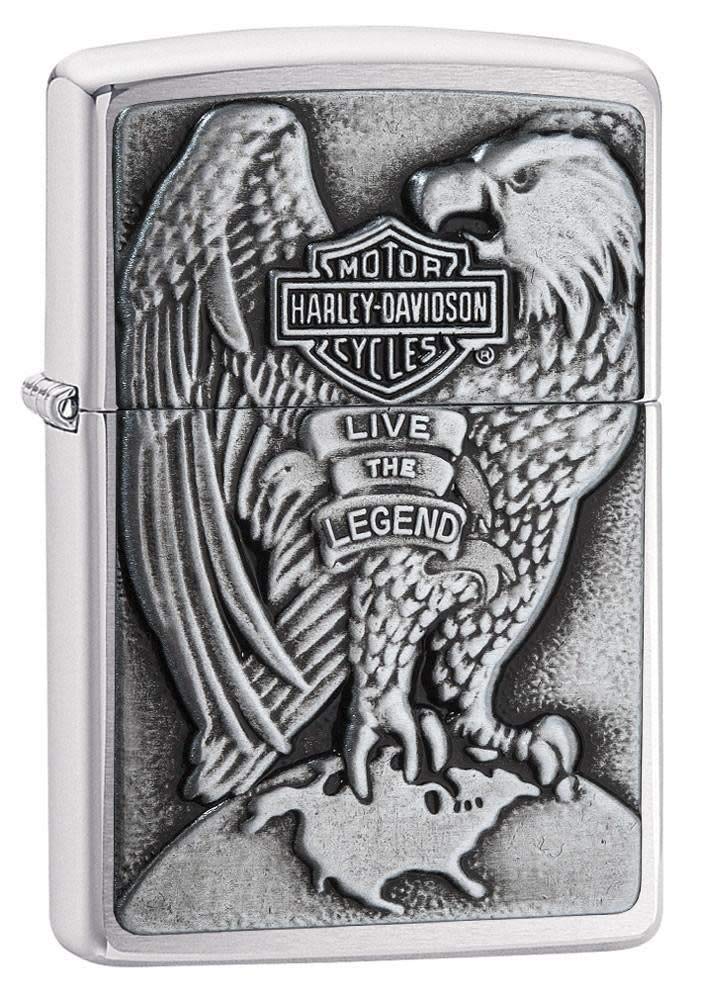 Zippo 2000083 Harley Davidson - Made in USA - Eagle & Globe - Chrome brushed