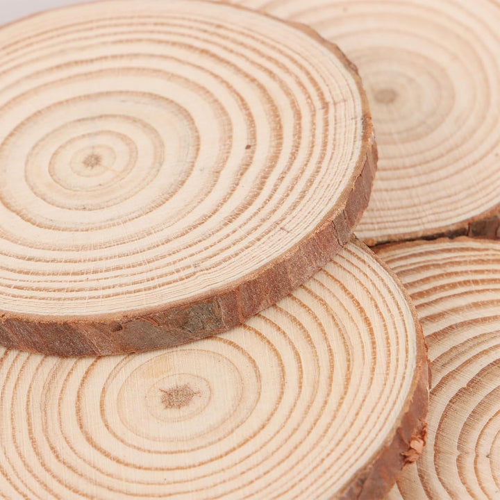 APACALI 30 Stück Holzscheiben zum Basteln, Holzscheiben 7-8cm Baumscheiben zum Basteln Ohne Loch, Ru