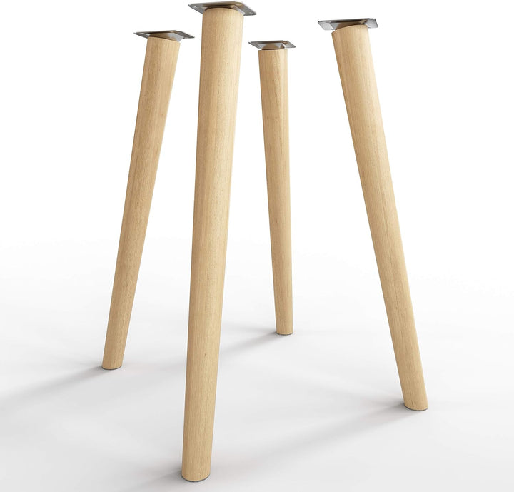 sossai® Holz-Möbelfüsse - Clif Round | Öl-Finish | Höhe: 45 cm | HMF2 | rund, konisch (schräge Ausfü