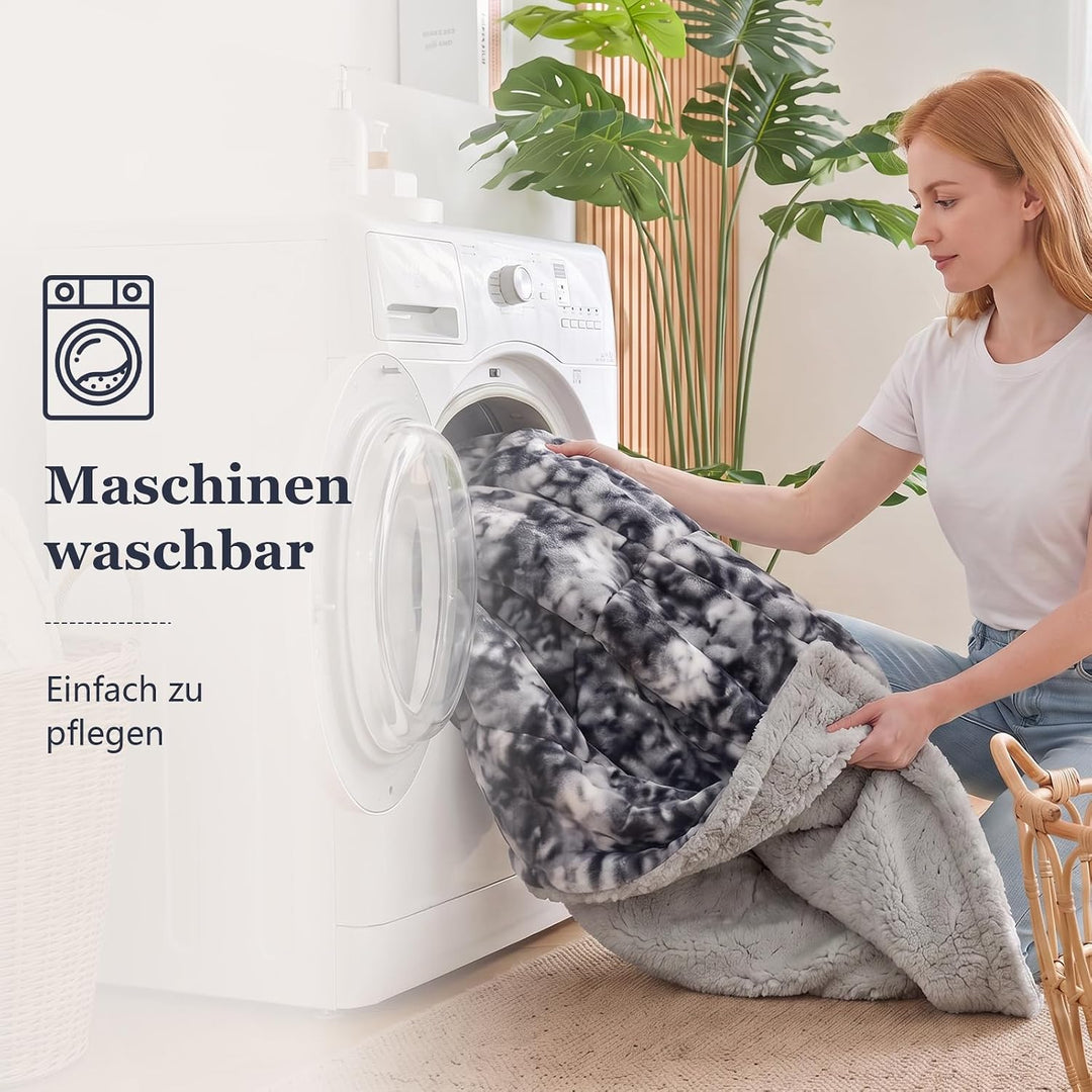 CHOSHOME Kuscheldecke Flauschig 220x240CM Kuscheldecke Warm Sherpa Decke Kunstfelldecke Dicke Warm D