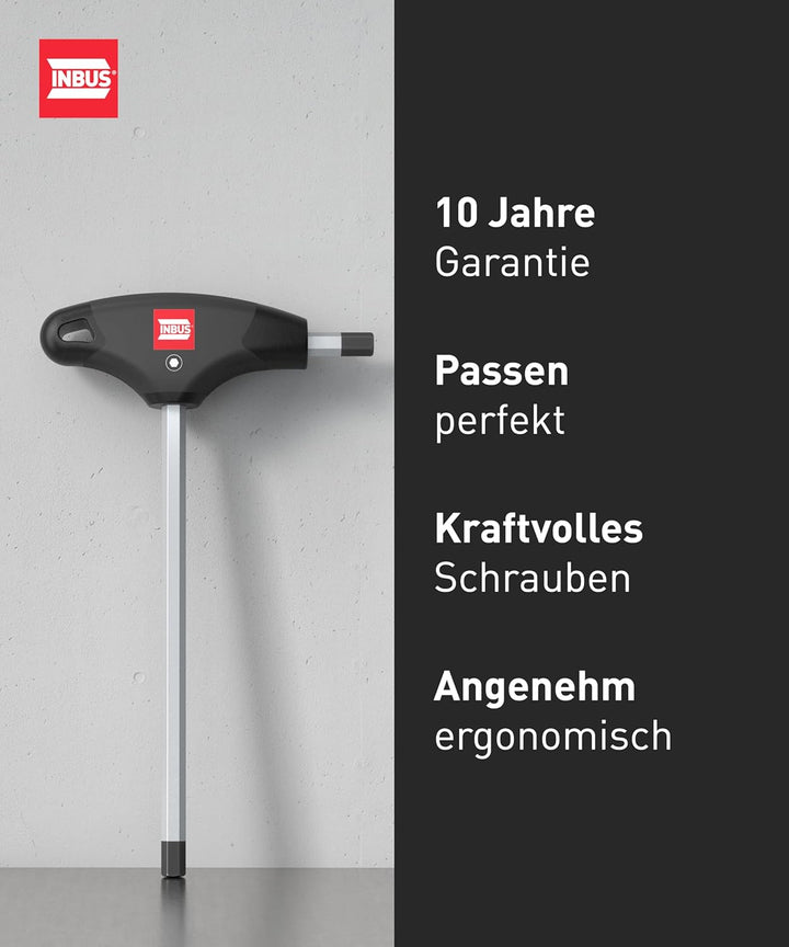 INBUS® 70129 T-Griff Schraubendreher Set 8tlg, 2–10mm, mit HybridTouch — Made in Germany 8× HX (2 –