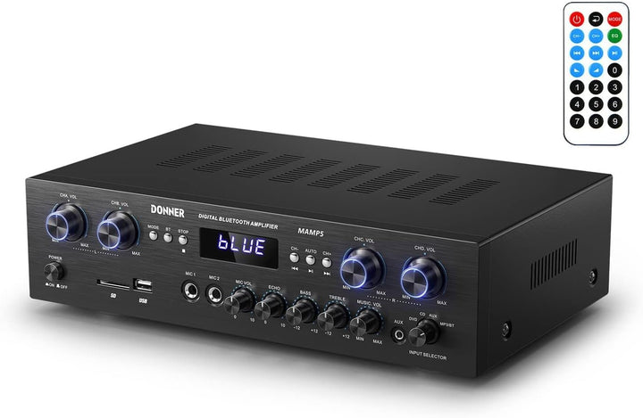 Audio Leistungsverstärker Bluetooth 5.0, Donner 440W Audio Verstärker 4 Kanal, Stereo Receiver mit U