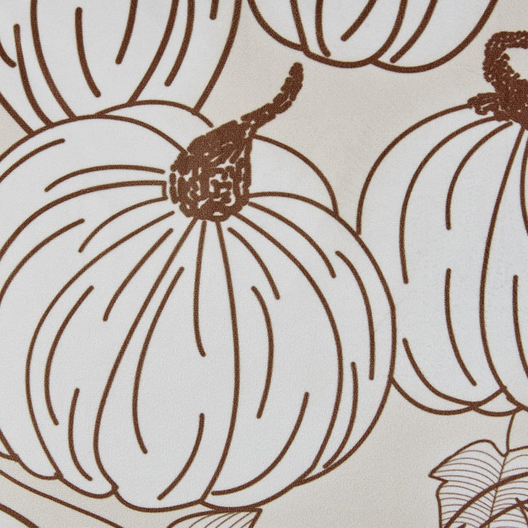 Zierkissen 2er Set 45x45 cm Halloween Kürbis-Motiv beige/braun Samtstoff Gourd