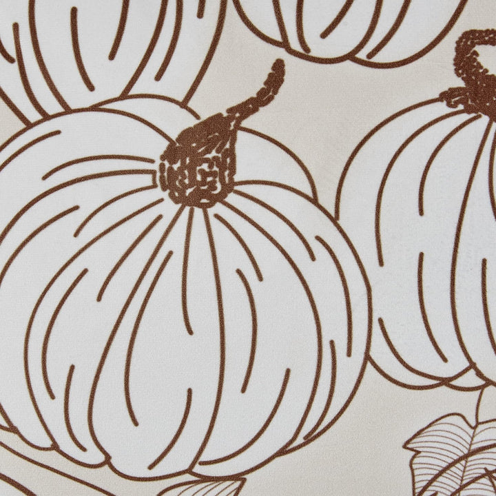 Zierkissen 2er Set 45x45 cm Halloween Kürbis-Motiv beige/braun Samtstoff Gourd