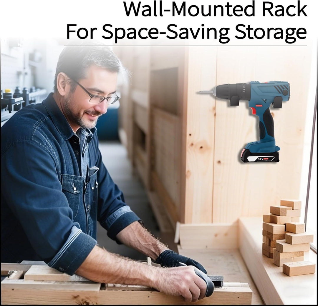 Drill Holder, Heavy Duty Steel Drill Dock Wall Mount, Universal Tool Organizer with Quick-Release Cl