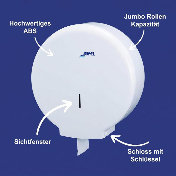 Jofel AE55000 - TOILETTENPAPIERSPENDER GROSS AZUR WEISS