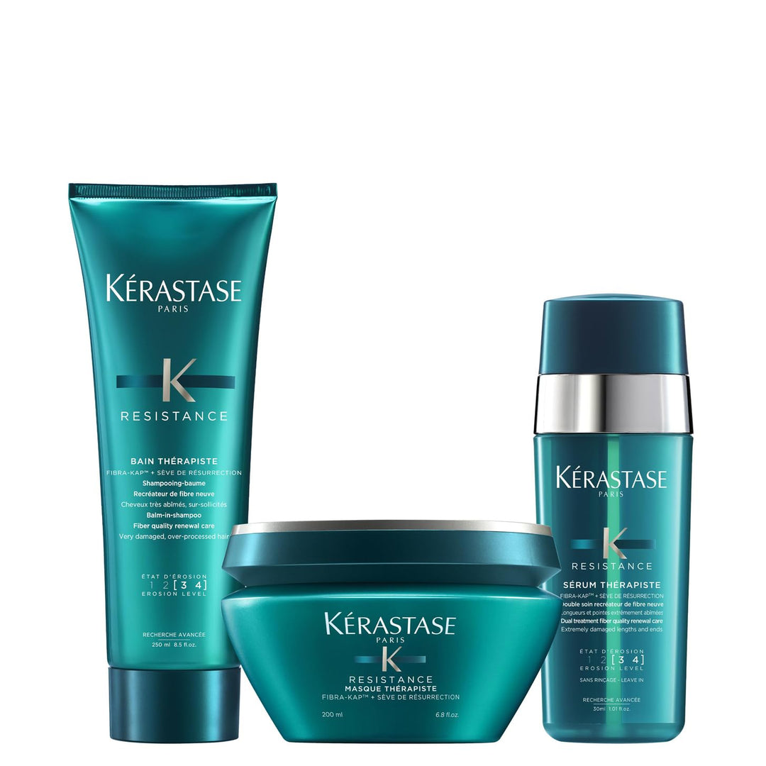Kérastase, Résistance, Pflegeroutine mit Shampoo, Haarmaske und Haarserum, Für sehr geschädigtes und