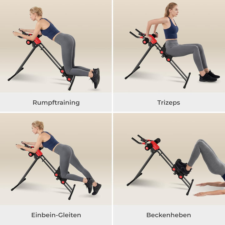 TecTake Bauchtrainer Rückentrainer AB Trainer mit Trainingscomputer | faltbar
