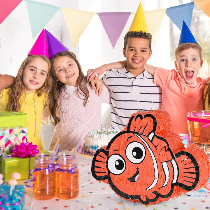 Nemo Pinatas Set mit Augenbinde und Fledermaus (41,5 x 32,6 x 10,2 cm), perfekt für Kindergeburtstag