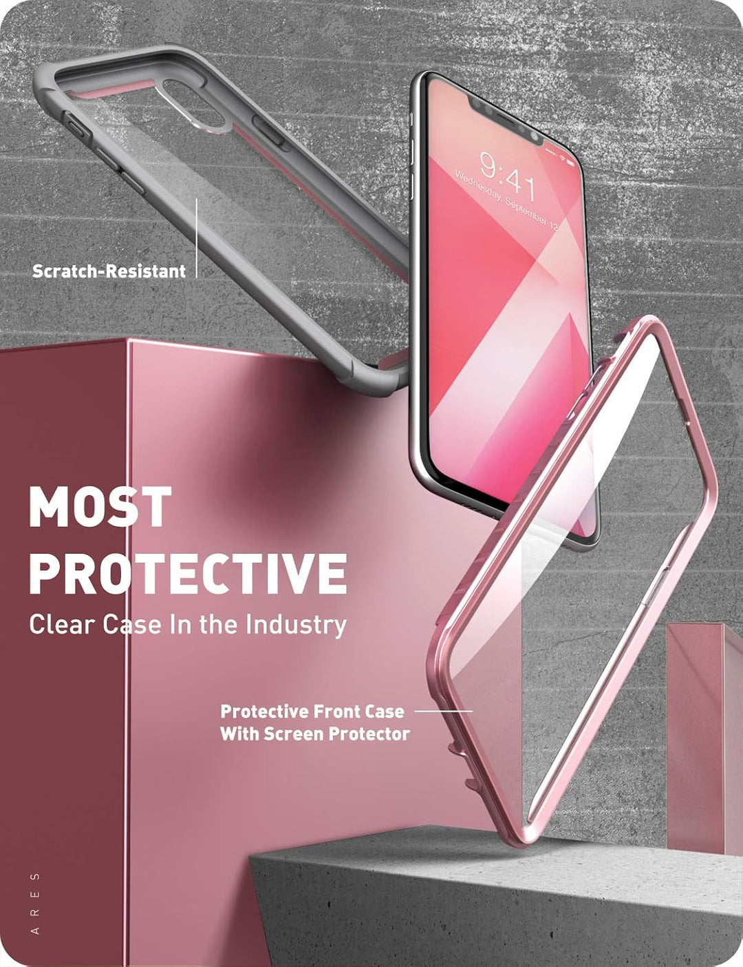 i-Blason iPhone XS Hülle iPhone X Hülle [Ares] Handyhülle 360 Grad Bumper Case Robust Schutzhülle Cl