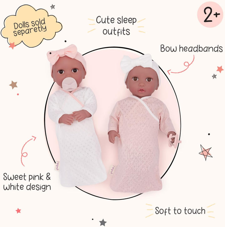 LullaBaby - Baby Puppe Schlafsäcke Outfit - 36 cm-Puppen-Kleidungsset - Blanket Sleepers - Schnuller