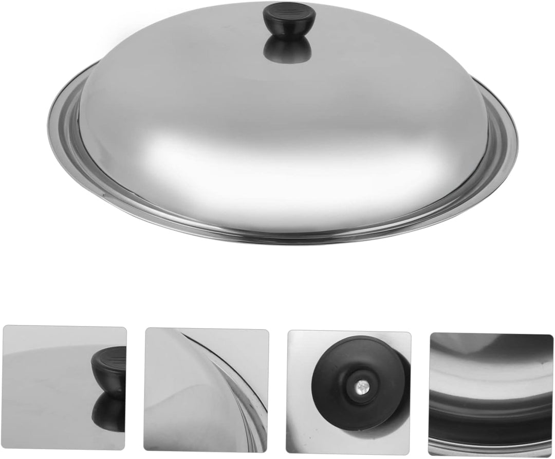 Hemoton Edelstahldeckel Universaldeckel Anti Hot Topfdeckel Verdicken Pfannendeckel mit Dampfloch fü
