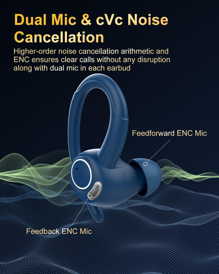 Bluetooth Kopfhörer Sport, in Ear Kopfhörer Kabellos Bluetooth 5.3 mit HD Mic, Herausragender Sound,