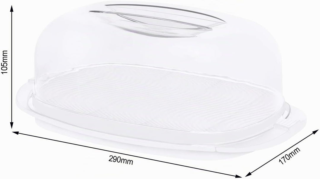 Rotho Fresh Käseglocke, Kunststoff (SAN) BPA-frei, weiss/transparent, (29,0 x 17,0 x 10,5 cm) Weiss,