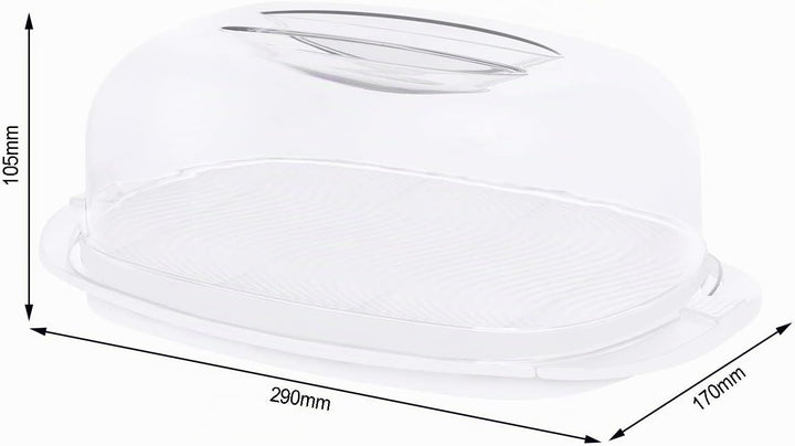 Rotho Fresh Käseglocke, Kunststoff (SAN) BPA-frei, weiss/transparent, (29,0 x 17,0 x 10,5 cm) Weiss,