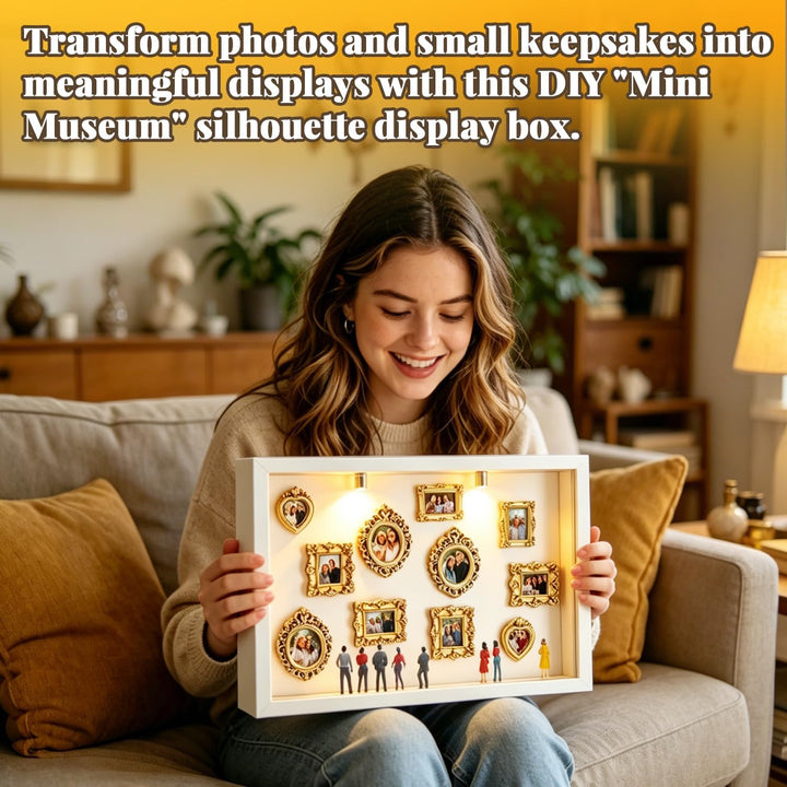 DIY Mini Museum Silhouettenbox mit Licht, Shadow Box Bilderrahmen Set, Museum of us, Foto Erinnerung