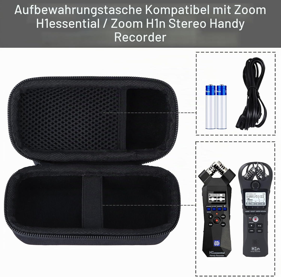Hart Schutz Hülle Etui Tasche für Zoom H1n Tragbarer 2-Spur-USB-Recorder/Zoom H1essential 32-Bit Han