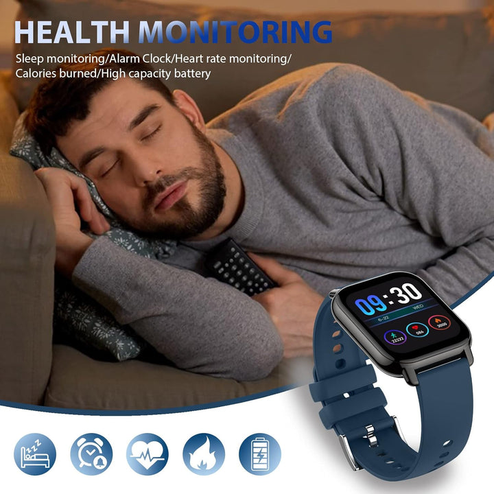 SUPBRO Smartwatch 1.85" Armbanduhr mit personalisiertem Bildschirm Bluetooth Anruf Musiksteuerung, H