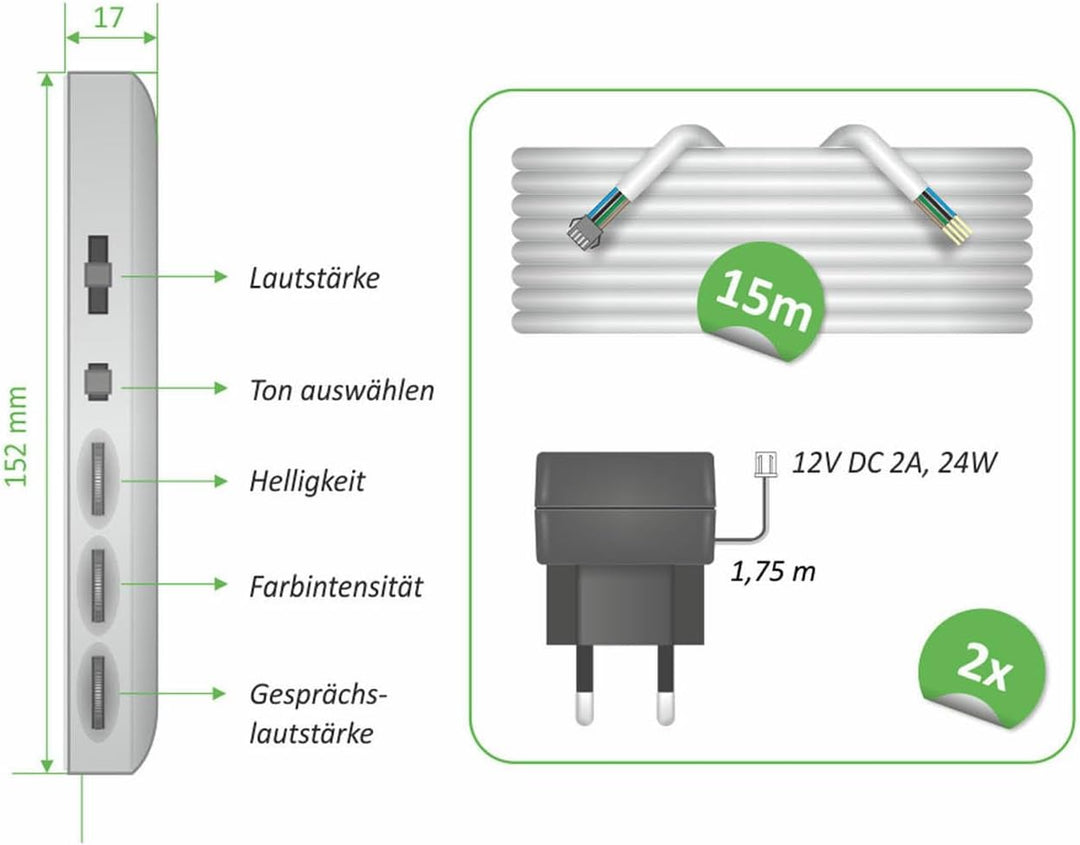 ELRO 2 Familien Video Türsprechanlage mit 2X 7 Zoll Innenmonitor & Türöffner, 4-Draht Aussenstelle m