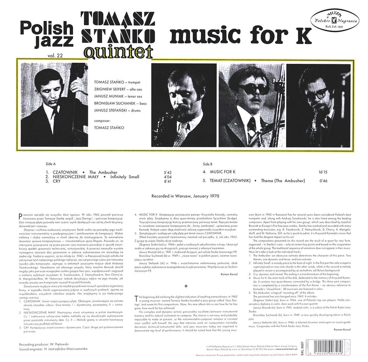 Music for K, Vinyl
