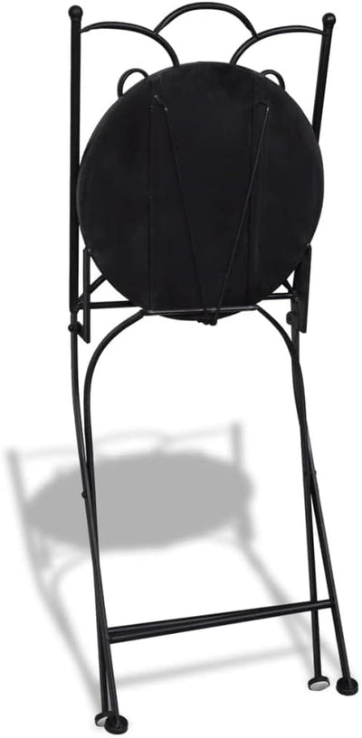 homiuse 37x44x89 cm Bistrostühle Klappbar 2 STK. Keramik Schwarz und Weiss Esszimmerstuhl Klappstuhl