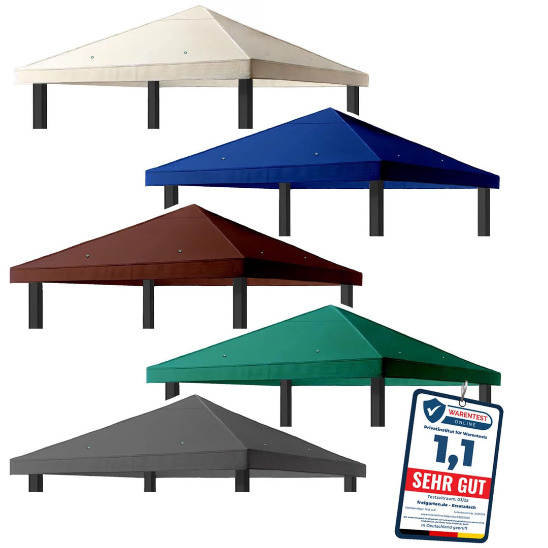 freigarten.de Ersatzdach für Pavillon 3x3 Meter Wasserdicht Material: Panama PCV Soft 370g/m² extra