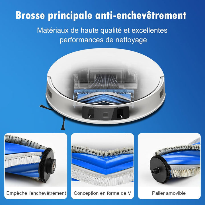 22 Zubehörteile für Ecovacs Deebot T30S / T30s Pro Roboter-Staubsauger, 1 Hauptbürste, 4 HEPA-Filter