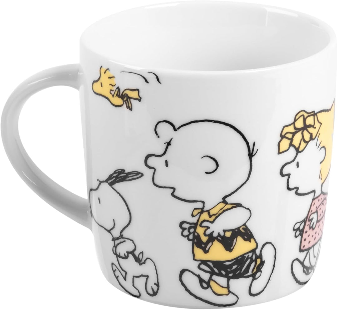 The Peanuts Frühstücksset Snoopy - Family - Geschirr Set 3-teilig Teller, Schale &amp; Tasse aus Porzell