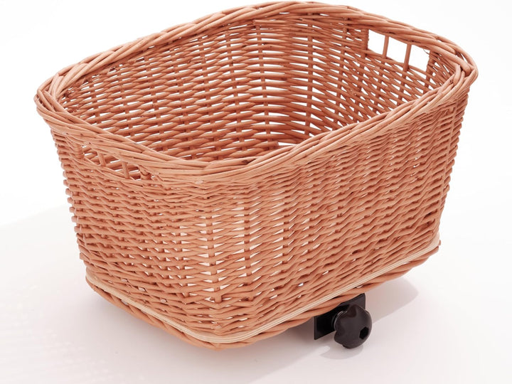Tigana - Einkaufskorb Transportkorb Fahrradkorb Weide für Gepäckträger eckig 44x34 cm Natur (44-N)