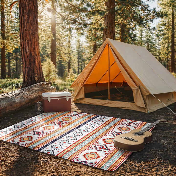 Picknickdecke 200x200cm XXL, wasserdichte sandfreie Stranddecke, 3-lagig gepolsterte isolierte Campi