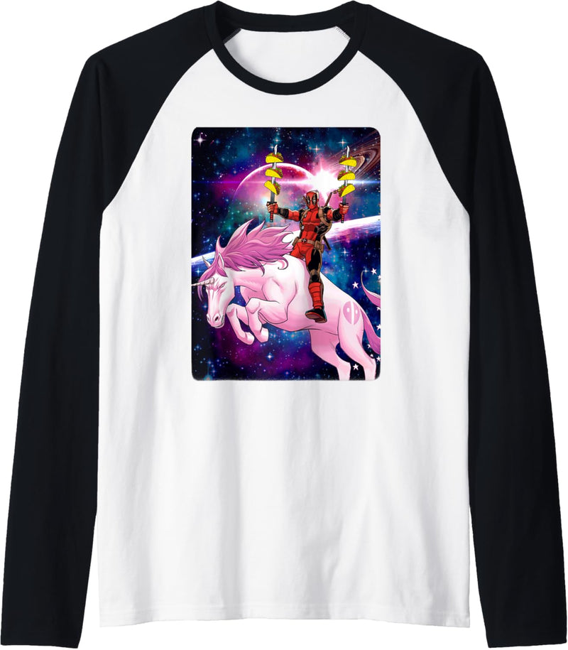 Marvel Deadpool Galaxy Unicorn Tacos Raglan