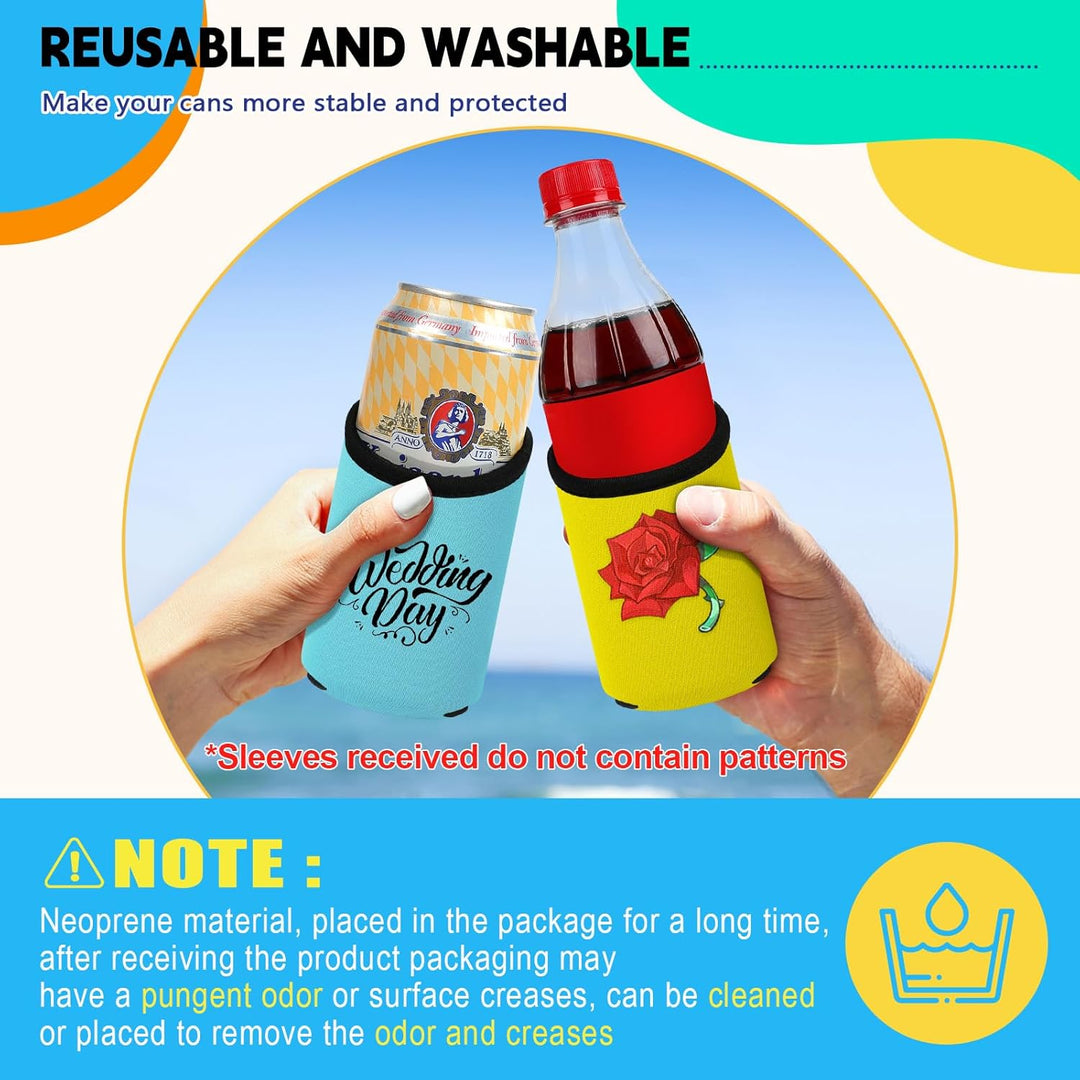 Desing Wish 8 Stück Neopren Dosenkühler Isolierte DIY Kühlmanschette Bierflaschen Dosenhülle Kühler