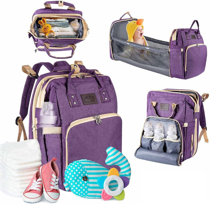 all Kids United® Baby Wickelrucksack Deluxe mit Kinderbett - Babytasche Wickeltasche Set: Baby-Rucks